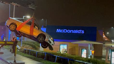 McDonald's drive-thru mayhem as one car lands on top of another - Leeds Live