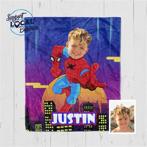 Kids Superhero Blanket, Personalized Kids Blanket, Custom Blanket for Boys, Spider Man Blanket ...