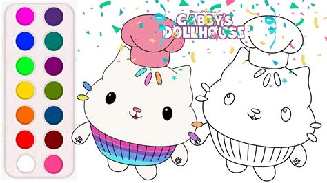 How to draw and color your favorite character Cakey from Gabby's Dollhouse - YouTube