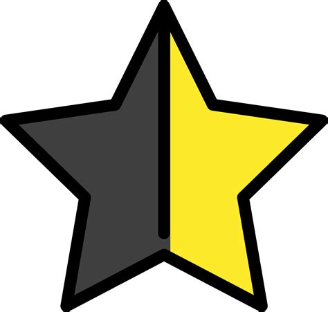 "star with left half black" Emoji - Download for free – Iconduck