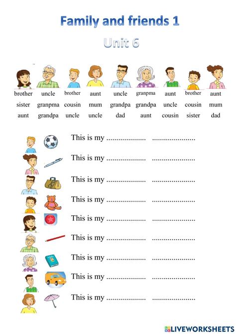 Family and Friends 1 Unit 6 Interactive Worksheet