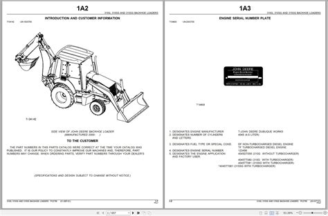 John Deere 310G 310SG 315SG Backhoe Loaders Parts Catalog PC2755 2000