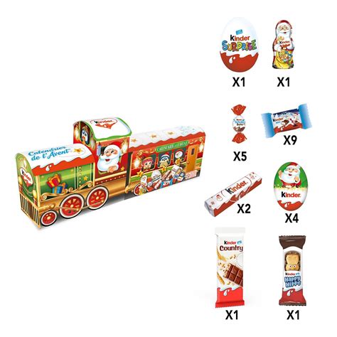 Calendrier de l'Avent chocolat au lait Train KINDER : le calendrier de l'avent de 221g à Prix ...