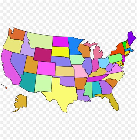 United States Map Clip Art - Blank Us Map Color PNG Transparent With ...