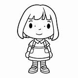 Cartoon Girl Coloring Pages Clip Art Free Printable Outline Sketch  sketch template