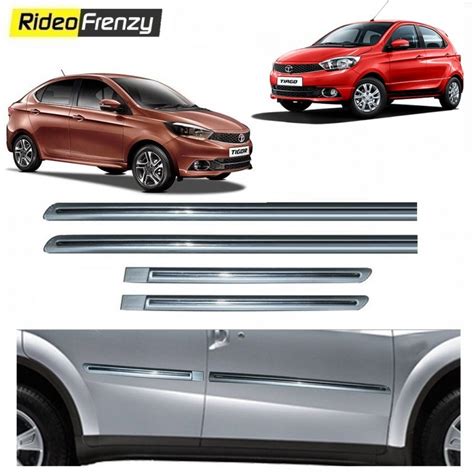 Buy Tata Tiago & Tigor Silver Chrome inserted Side Beading at low prices-RideoFrenzy