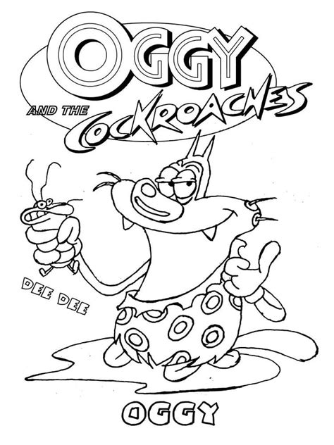 Oggy and Dee Dee coloring page - Download, Print or Color Online for Free