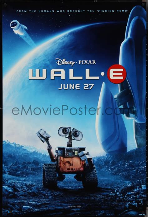 eMoviePoster.com: 3r1016 WALL-E advance DS 1sh 2008 Walt Disney, Pixar, WALL-E & EVE with spaceship!