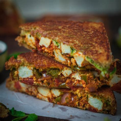 Smoked Paneer Tikka Sandwich | Smoked Paneer Tikka Sandwich by Chef ...