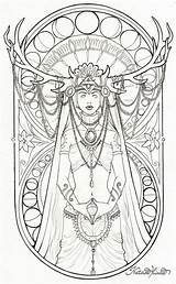 Wiccan Pagan Coloring Pages sketch template