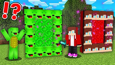 JJ and Mikey Portals Challenge in Minecraft - Maizen | JJ and Mikey Portals Challenge in ...