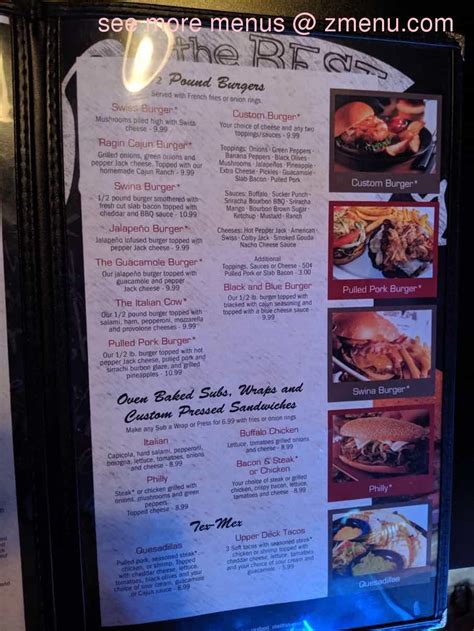 Menu at Upper Deck Sports Bar, Freeport