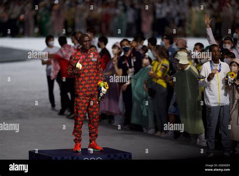 Eliud Kipchoge in Closing Ceremony of the Tokyo 2020 Olympic Games. Tokyo 2021 Stock Photo - Alamy