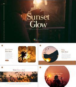 the sun set glow powerpoint presentation is displayed in this ...