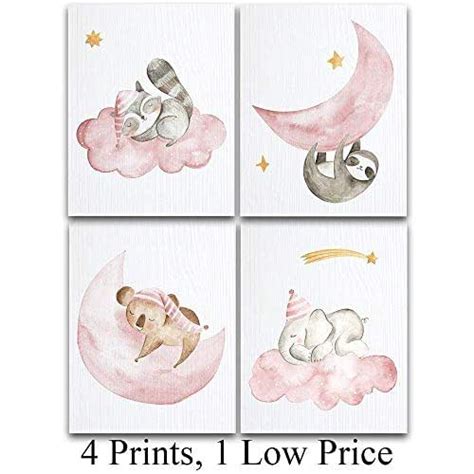 Amazon.com: Sleeping Animals Art Prints for Girls - Set of Four Photos (11x14) Unframed - Great ...