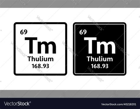 Thulium symbol chemical element of the periodic Vector Image