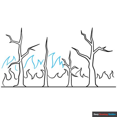 How to Draw a Forest Fire - Really Easy Drawing Tutorial