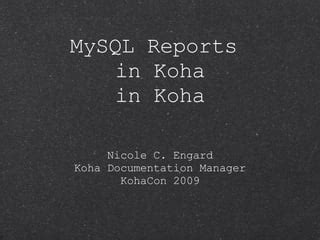 SQL Reports in Koha | PPT | Free Download