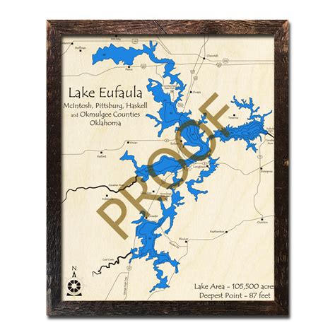 Lake Eufaula, OK Wood Map | 3D Nautical Wood Charts