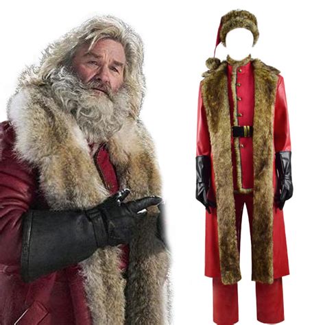 The Christmas Chronicles Santa Claus Cosplay Costume Red Shearling Coa ...