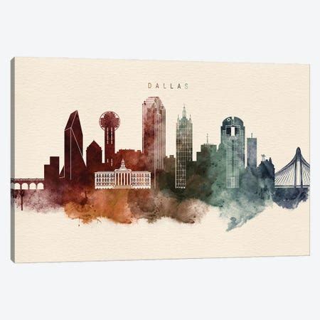 Dallas Skyline Canvas Art by WallDecorAddict | iCanvas