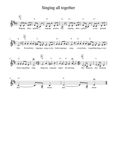 Singing all together Sheet music for Vocals (Solo) | Musescore.com