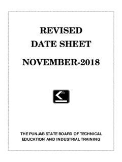 REVISED DATE SHEET NOVEMBER-2018 - punjabteched.net / revised-date-sheet-november-2018 ...