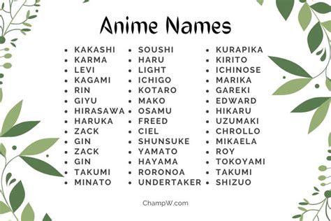 Top more than 77 anime character lists latest - in.cdgdbentre