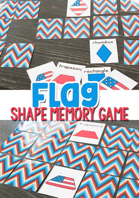 Free Printable Shape Flag Matching Game