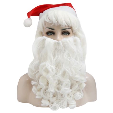 Santa Claus Beard and Wig Set Costume Wig for Christmas Gift Synthetic ...