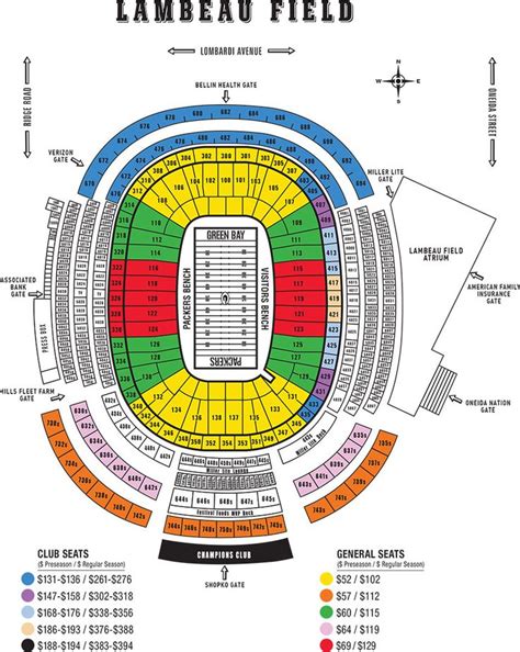 Seating Chart Green Bay Packers Stadium at Anthony Stout blog