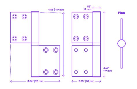 Door Hinges Dimensions & Drawings | Dimensions.com