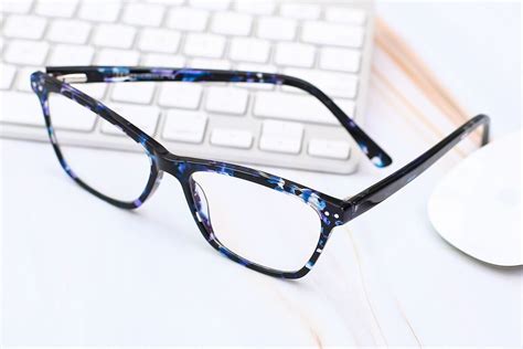 Tortoise Blue Medium Acetate Trapezoid Eyeglasses - 17350