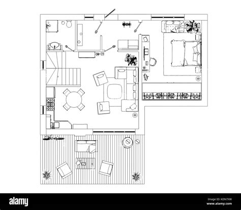 Floor Plan Black and White Stock Photos & Images - Alamy