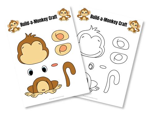 Easy Build-a-Monkey Craft for Kids with FREE Template | Monkey crafts, Monkey template, Free ...