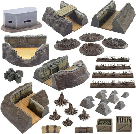 War World Gaming World At War Trench System Set Campo di Battaglia ...