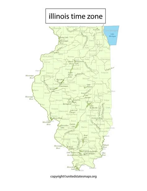 Illinois Time Zone Map | Map of Illinois Time Zones