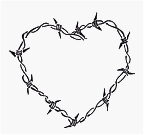 Barbed Wire Drawing Heart - Barbed Wire Heart Tattoo, HD Png Download - kindpng