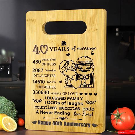 15th Years Anniversary Wedding Gift For Her Him - Personalized Bamboo Cutting Board Wedding Gift ...