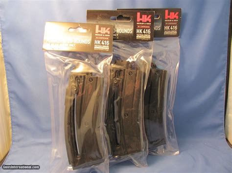 LOT OF (3) HK HECKLER & KOCH 22LR 20 RD MAGAZINES FOR HK 416 RIMFIRE ONLY