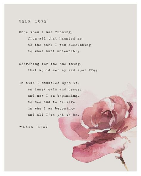 Lang Leav Self Love Poem Wall Decor Art Dorm Poster Gifts - Etsy | Self ...