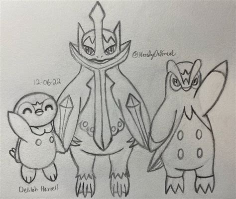 Piplup Evolutionary Line WIP by NerdyOatmeal on DeviantArt