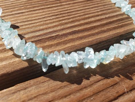 AQUAMARINE Natural Stone Gemstone 30 Chip Necklace - Etsy