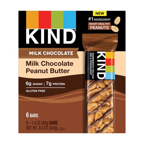 KIND Bars, Milk Chocolate Peanut Butter Nut Bar, Gluten Free - 1.4 oz ...