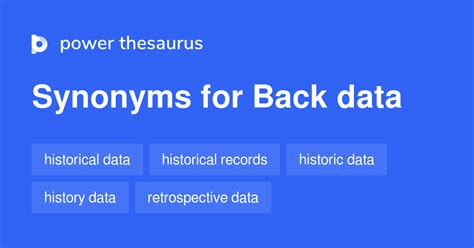 Back Data synonyms - 36 Words and Phrases for Back Data