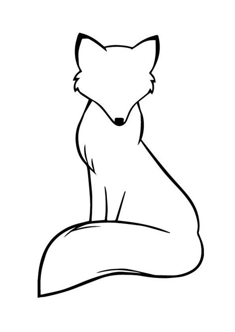 Pretty Sitting Fox Outline SVG - Etsy