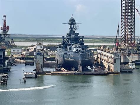 Battleship Texas in dry dock in Galveston, TX : r/WoWsBlitz