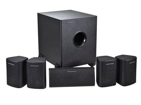 Monoprice 5.1 Channel Home Theater Satellite Speakers and Subwoofer, Black - Monoprice.com