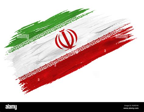 Brush painted Iran flag. Hand drawn style illustration Stock Photo - Alamy