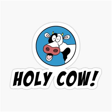 "Holy Cow Cartoon Cow Funny" Sticker for Sale by jaycartoonist | Redbubble